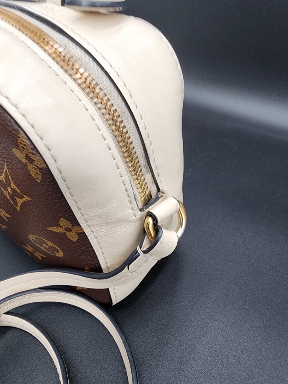 Louis Vuitton Monogram Canvas Crossbody with Cream Trim and Gold Accent - Picture 2 of 9